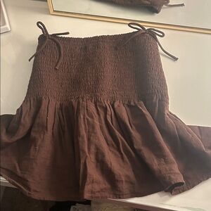 American Eagle Outfitters Brown Smocked Tunic